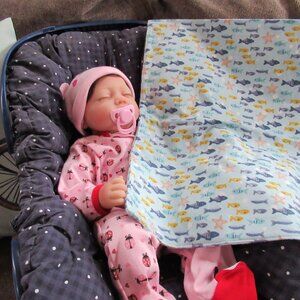 Baby burp cloth flannel burp rag changing pad pet mat nap blanket fish ocean